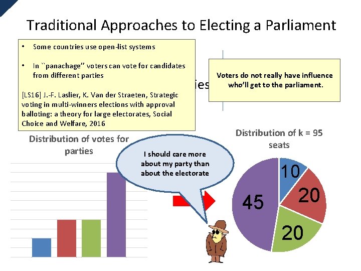 Traditional Approaches to Electing a Parliament • Some countries use open-list systems In ``panachage’’