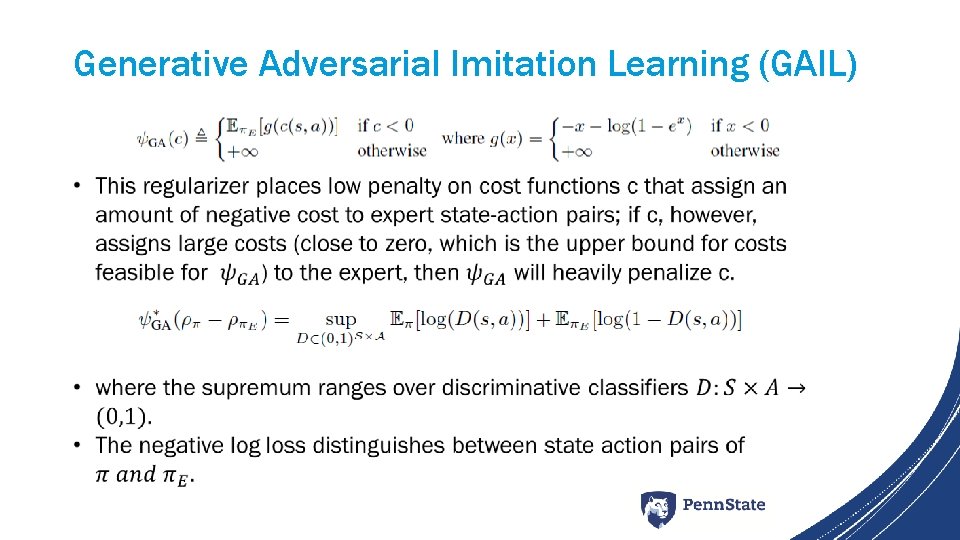 Generative Adversarial Imitation Learning (GAIL) 