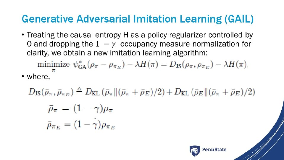 Generative Adversarial Imitation Learning (GAIL) • 