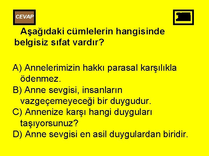 CEVAP 25 26 27 28 29 30 10 11 12 13 14 15 16