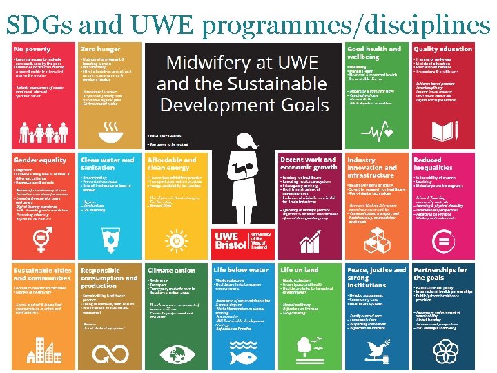 SDGs and UWE programmes/disciplines 