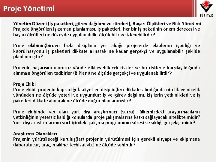 Proje Yönetimi Yönetim Düzeni (İş paketleri, görev dağılımı ve süreleri), Başarı Ölçütleri ve Risk