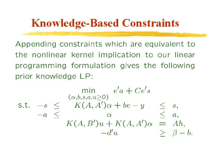 Knowledge-Based Constraints 