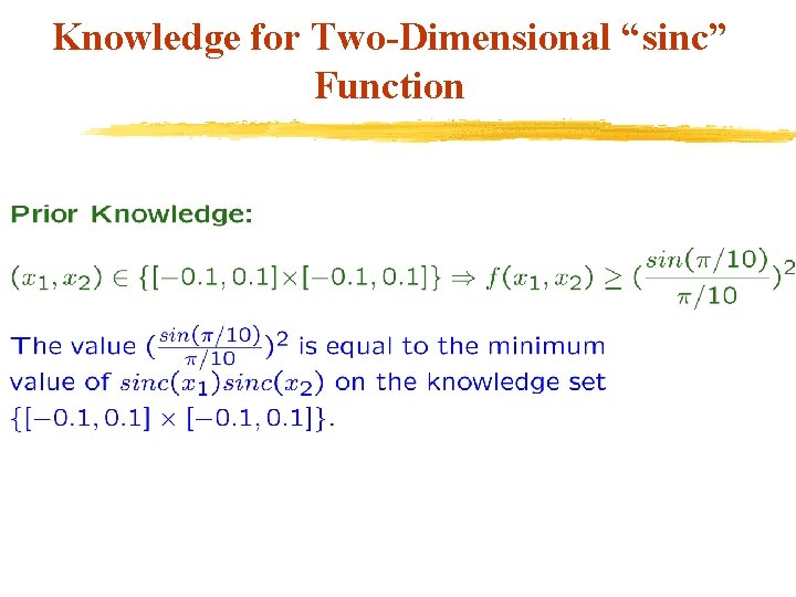 Knowledge for Two-Dimensional “sinc” Function 