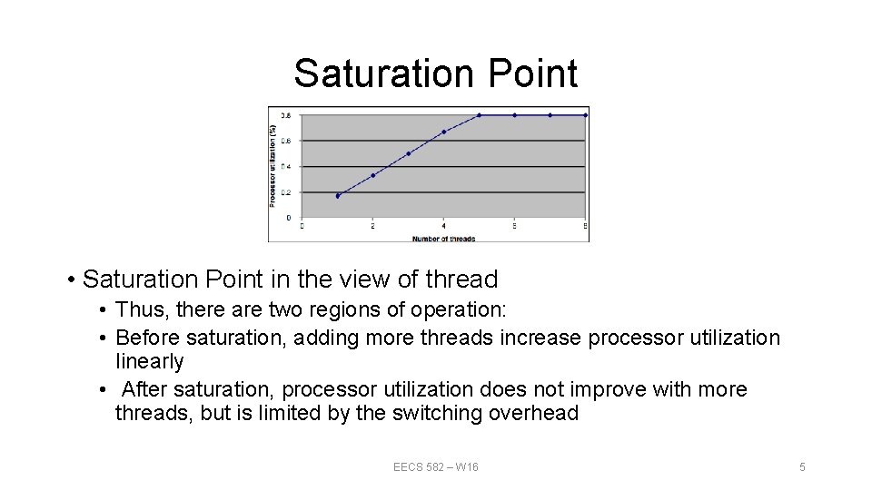 Saturation Point • Saturation Point in the view of thread • Thus, there are