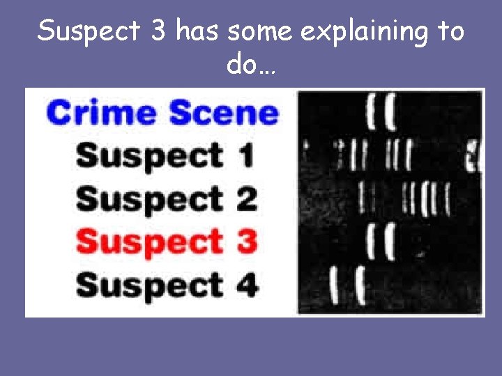 Suspect 3 has some explaining to do… 