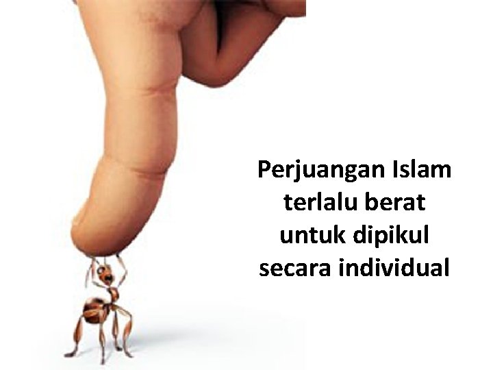Perjuangan Islam terlalu berat untuk dipikul secara individual 