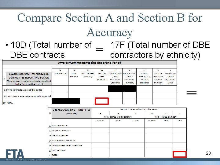 Compare Section A and Section B for Accuracy • 10 D (Total number of