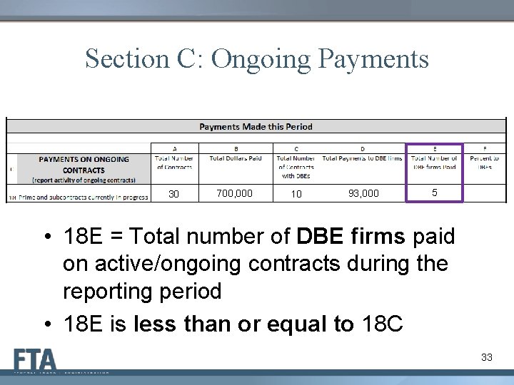 Section C: Ongoing Payments 30 700, 000 10 93, 000 5 • 18 E