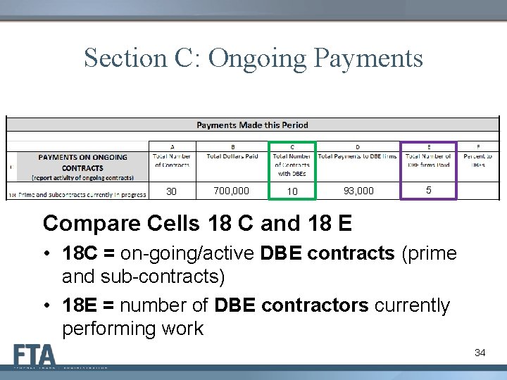 Section C: Ongoing Payments 30 700, 000 10 93, 000 5 Compare Cells 18