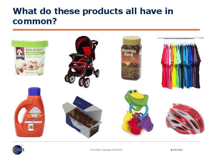 What do these products all have in common? © GS 1 2016 