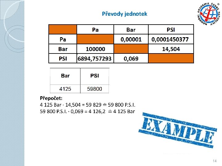 Převody jednotek 14 Převody jednotek 14