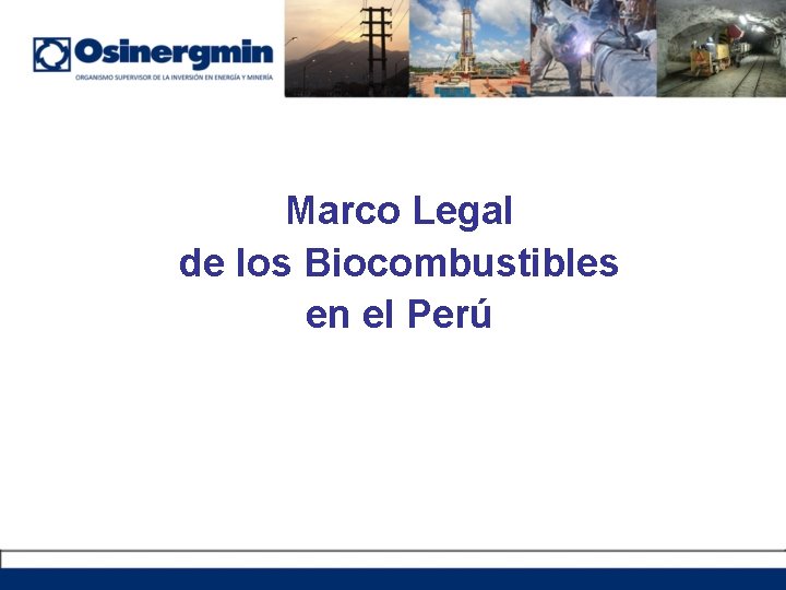 Marco Legal de los Biocombustibles en el Perú 