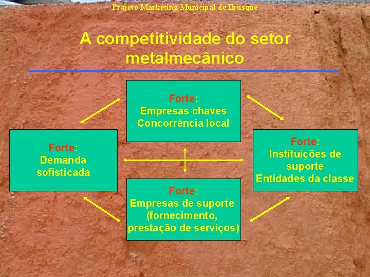 Projeto Marketing Municipal de Brusque A competitividade do setor metalmecânico Forte: Empresas chaves Concorrência Projeto Marketing Municipal de Brusque A competitividade do setor metalmecânico Forte: Empresas chaves Concorrência