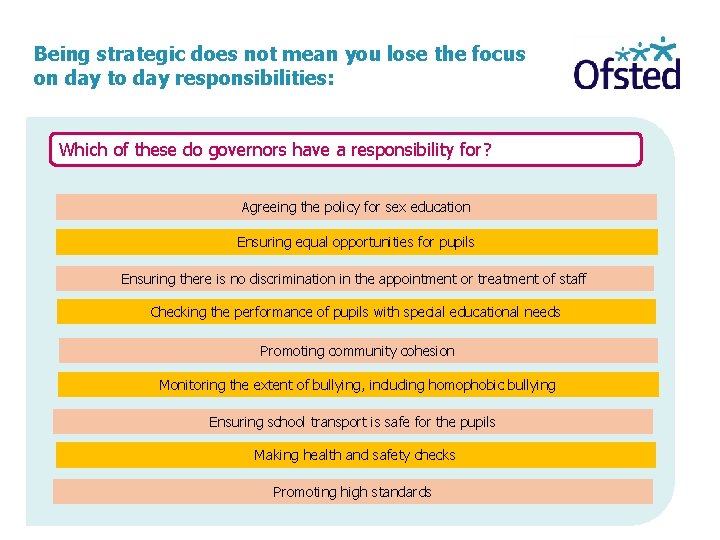 Being strategic does not mean you lose the focus on day to day responsibilities: