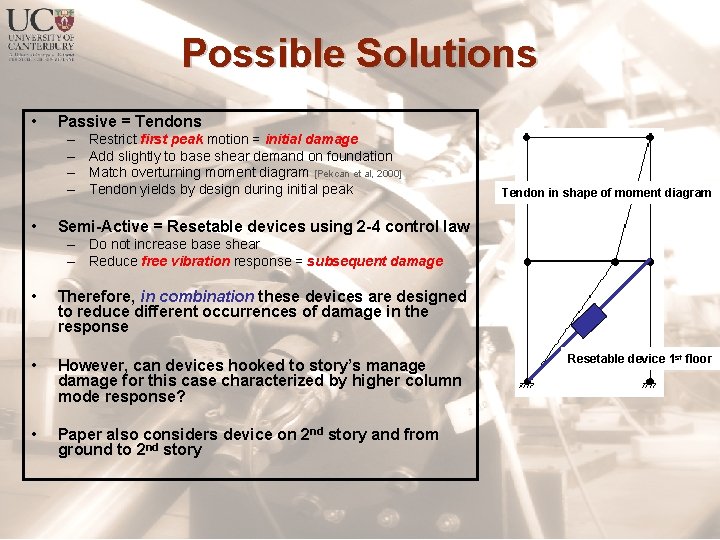 Possible Solutions • Passive = Tendons – – • Restrict first peak motion =