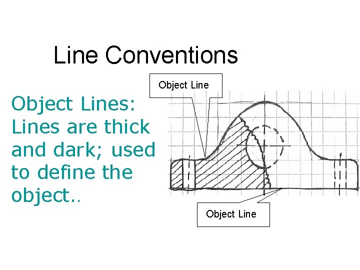 Line Conventions Object Lines: Lines are thick and dark; used to define the object. Line Conventions Object Lines: Lines are thick and dark; used to define the object.