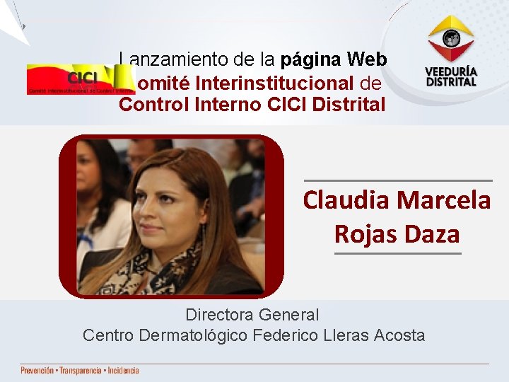 Lanzamiento de la página Web Comité Interinstitucional de Control Interno CICI Distrital Claudia Marcela