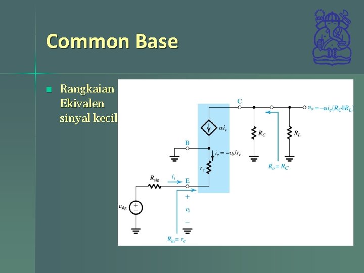 Common Base n Rangkaian Ekivalen sinyal kecil 