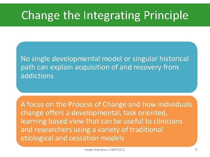 Change the Integrating Principle No single developmental model or singular historical path can explain