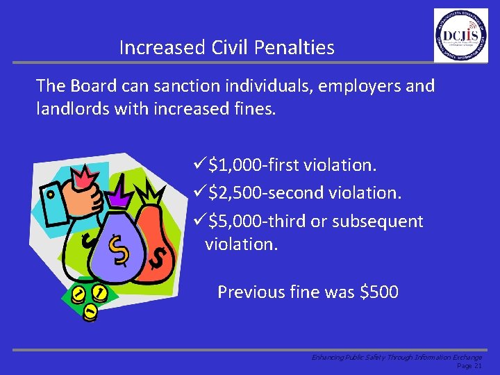 Increased Civil Penalties The Board can sanction individuals, employers and landlords with increased fines.