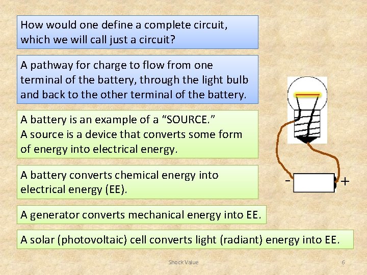 How would one define a complete circuit, which we will call just a circuit?