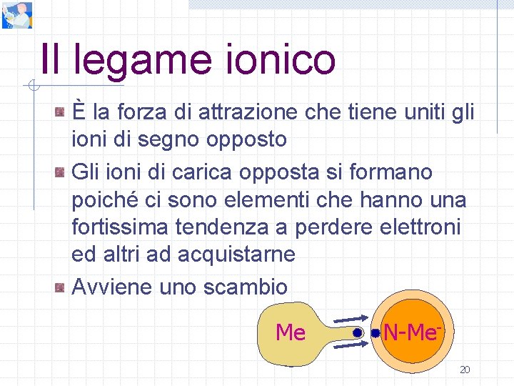 Il legame ionico È la forza di attrazione che tiene uniti gli ioni di