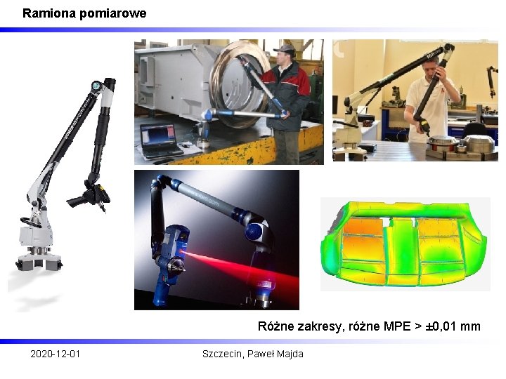 Ramiona pomiarowe Różne zakresy, różne MPE > ± 0, 01 mm 2020 -12 -01