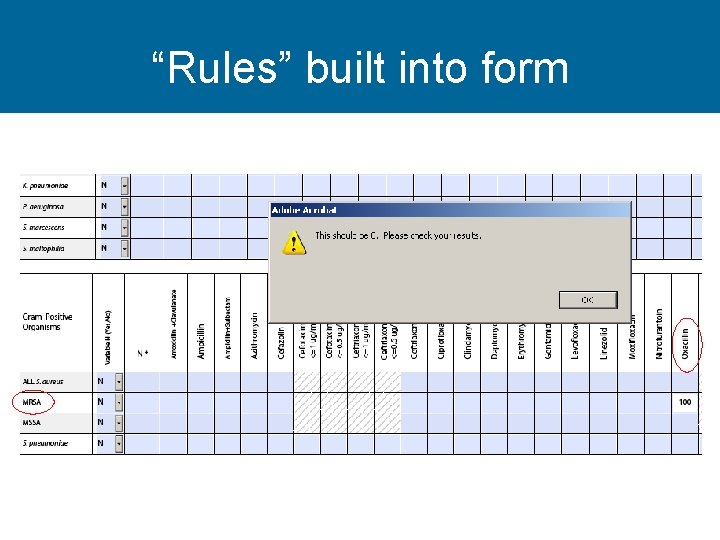 “Rules” built into form 