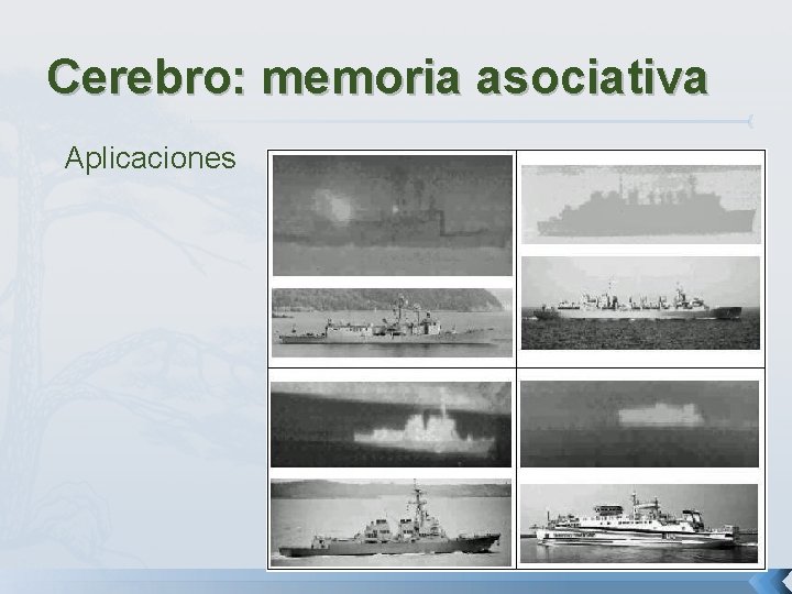 Cerebro: memoria asociativa Aplicaciones 