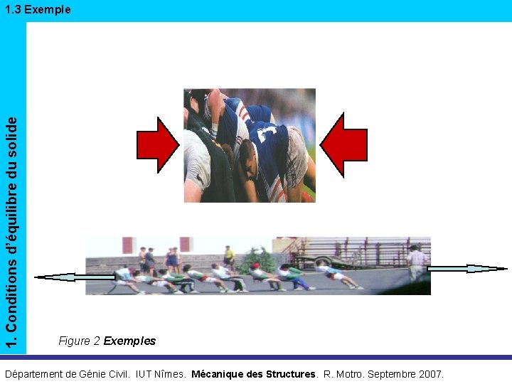 1. Conditions d’équilibre du solide 1. 3 Exemple Figure 2 Exemples Département de Génie