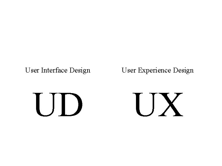 User Interface Design User Experience Design UD UX 