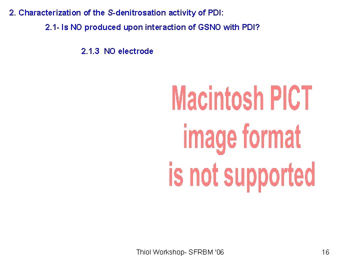 2. Characterization of the S-denitrosation activity of PDI: 2. 1 - Is NO produced