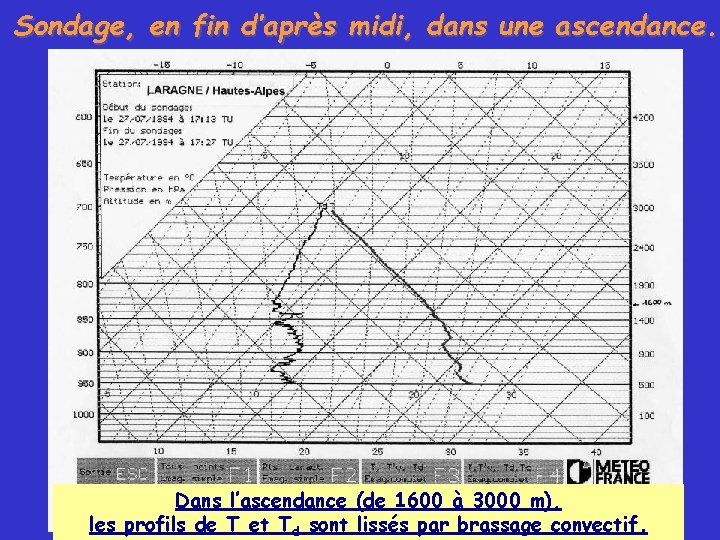 Sondage, en fin d’après midi, dans une ascendance. Dans l’ascendance (de 1600 à 3000