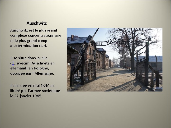 Auschwitz est le plus grand complexe concentrationnaire et le plus grand camp d’extermination nazi.