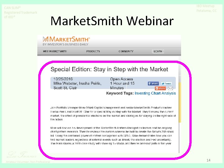 Market. Smith Webinar 14 