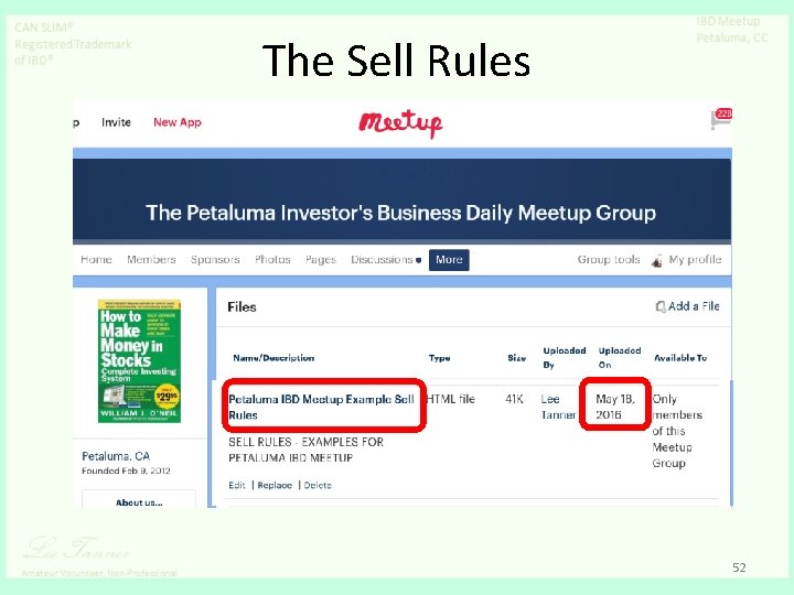 The Sell Rules 52 