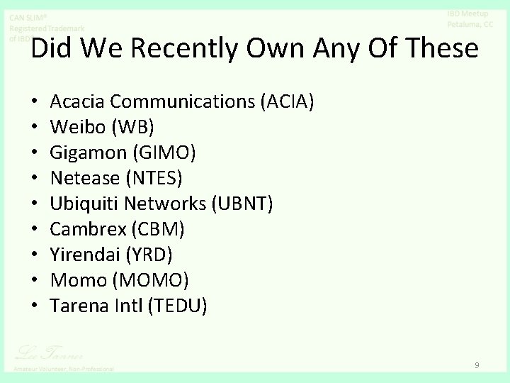 Did We Recently Own Any Of These • • • Acacia Communications (ACIA) Weibo