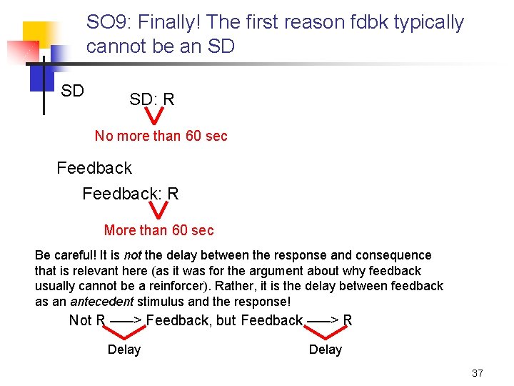 SO 9: Finally! The first reason fdbk typically cannot be an SD SD SD: