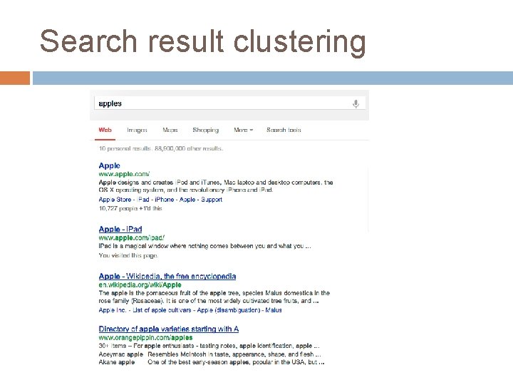 Search result clustering 