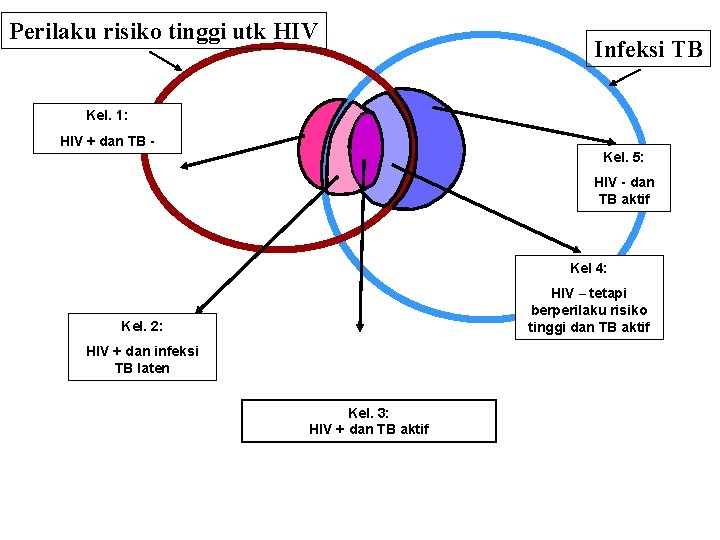 Perilaku risiko tinggi utk HIV Infeksi TB Kel. 1: HIV + dan TB Kel.