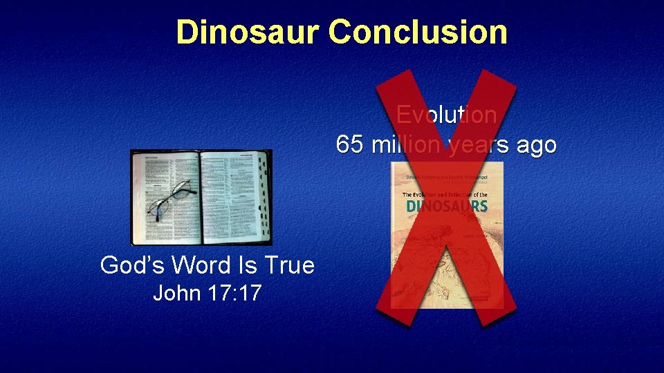 Dinosaur Conclusion Evolution 65 million years ago God’s Word Is True John 17: 17