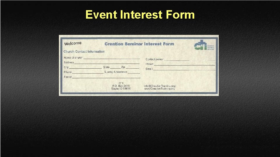 Event Interest Form 
