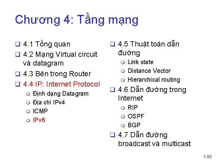 Chương 4: Tầng mạng q 4. 1 Tổng quan q 4. 2 Mạng Virtual