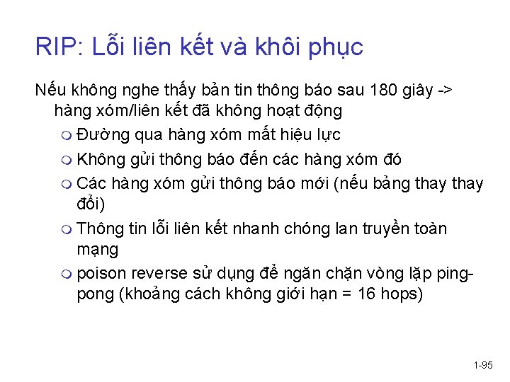 RIP: Lỗi liên kết và khôi phục Nếu không nghe thấy bản tin thông