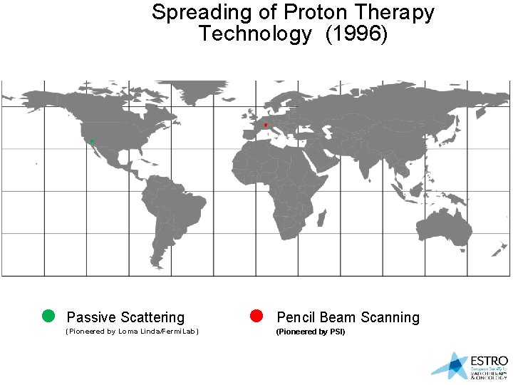 Spreading of Proton Therapy Technology (1996) Passive Scattering Pencil Beam Scanning (Pioneered by Loma