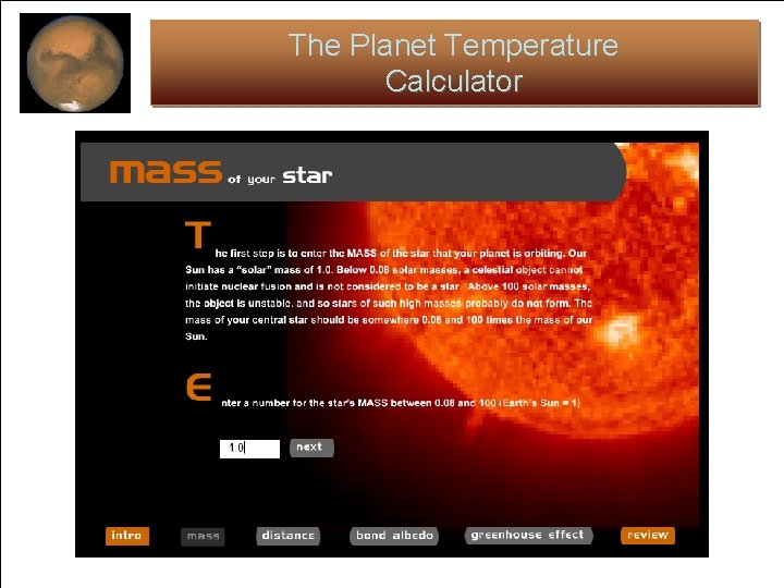 The Planet Temperature Calculator 