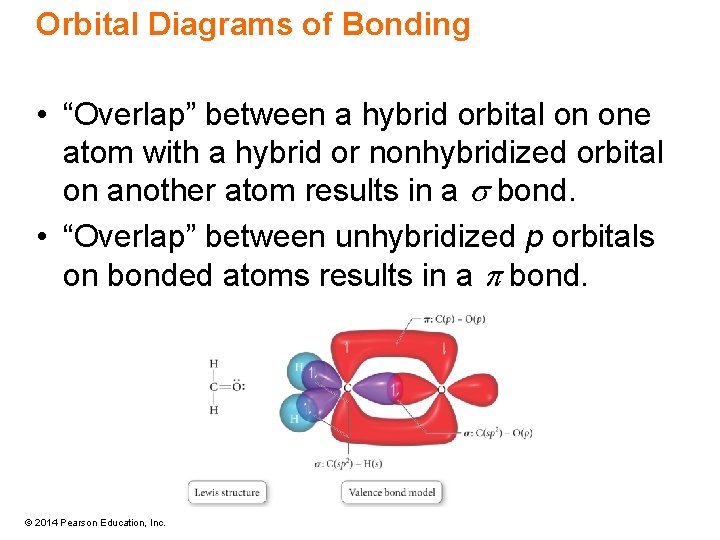 Orbital Diagrams of Bonding • “Overlap” between a hybrid orbital on one atom with