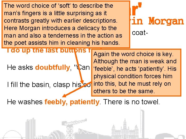 The word choice of ‘soft’ to describe the man’s fingers is a little surprising