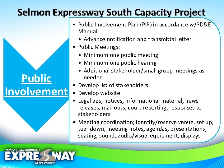 Selmon Expressway South Capacity Project Public Involvement • Public Involvement Plan (PIP) in accordance